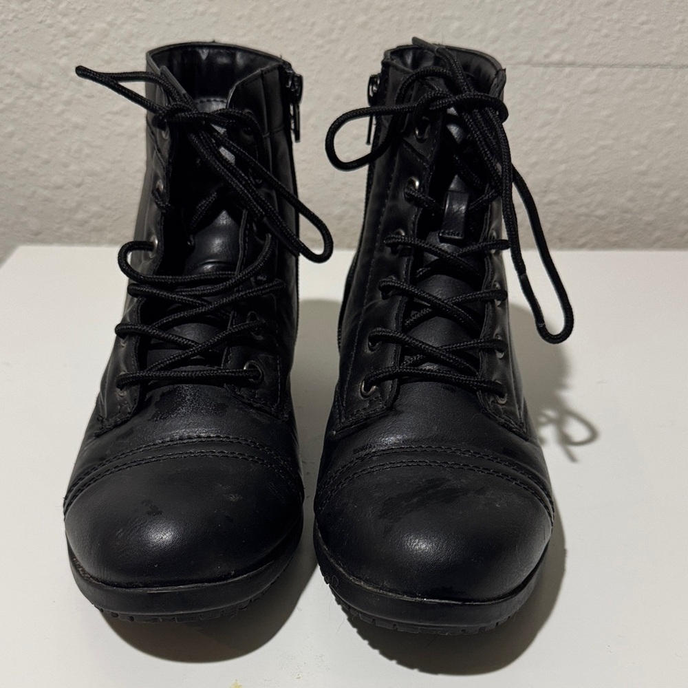 Black Lace-Up Ankle Boots